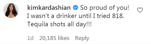 Kim Kardashian comment on Kendall Jenner Tequila