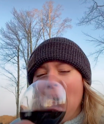 Woman left mortified after noticing her racy reflection in her wine glass