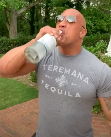 The Rock downs Tequila