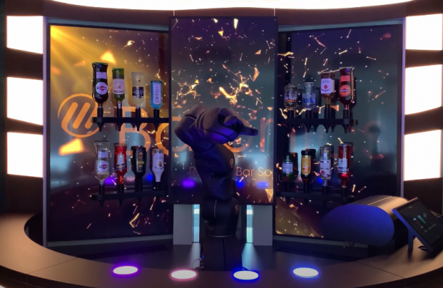 ‘Barney’ the Swiss robot bartender can mix dozens of cocktails, tell jokes and sanitise itself