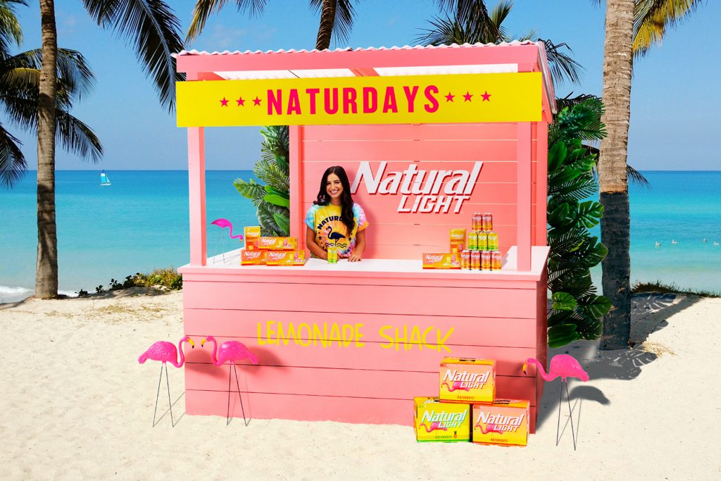 Natural Light lemonade stand internship