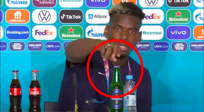 Paul Pogba removes Heineken beer