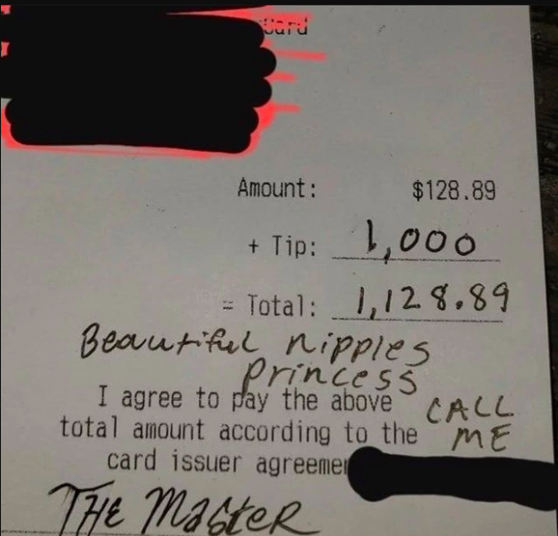 'creepy' note left by customer