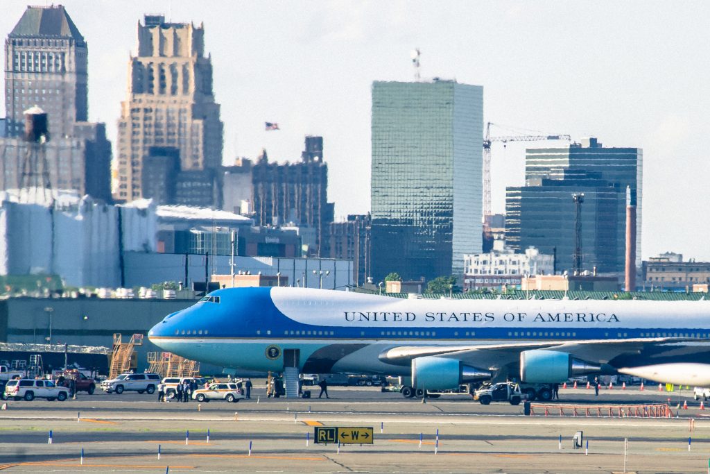 Empty Tequila bottles found inside Air Force One - Air Force One on a runway