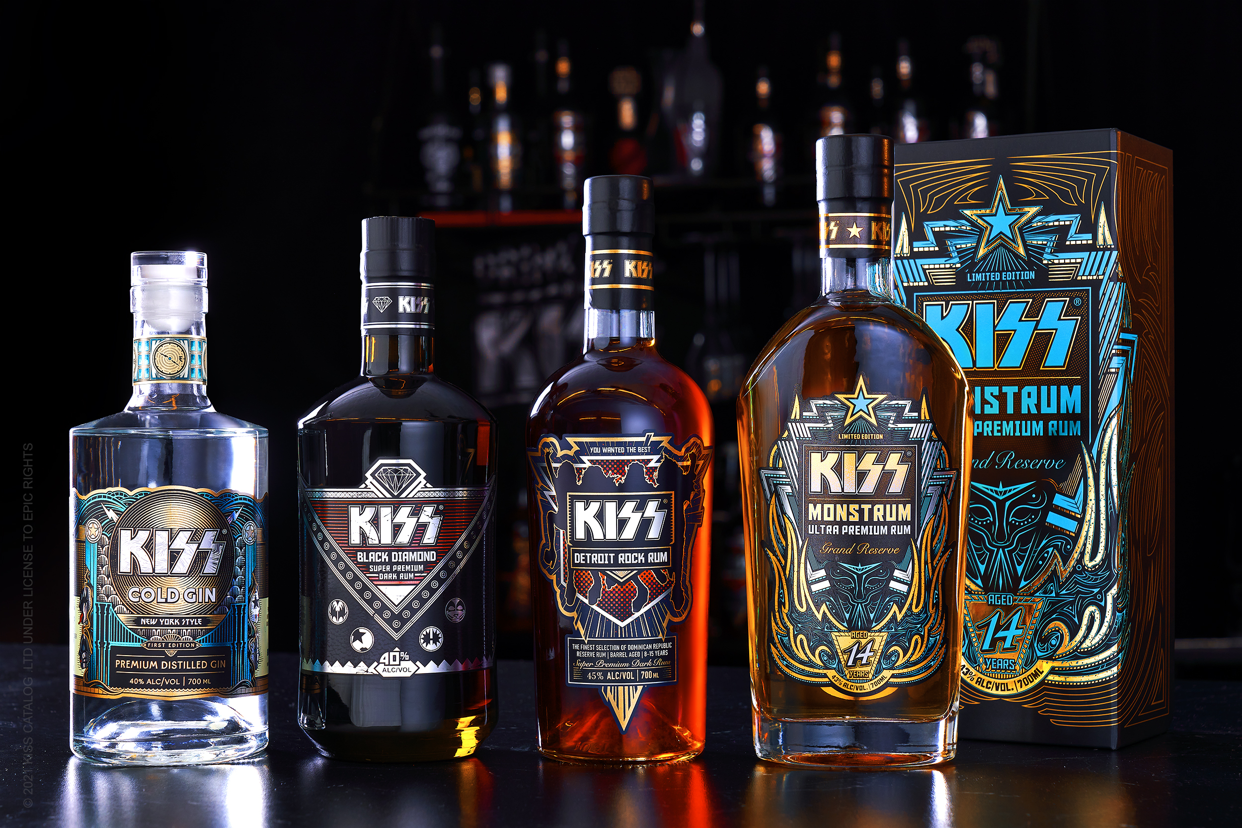 Bottle shots of the range: Rock and roll band Kiss launches spirits brand in US