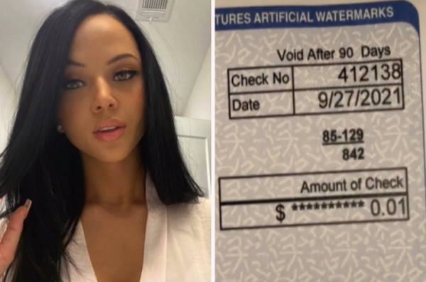 Waitress shares her $0.01 paycheck after six weeks of work to stress importance of tipping