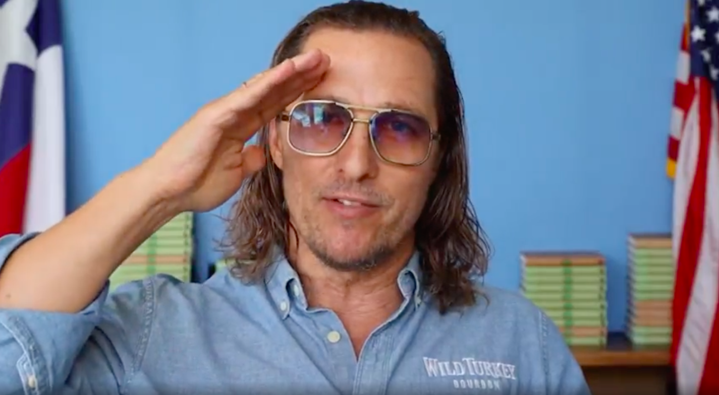 Matthew McConaughey gives thanks to UK bartenders
