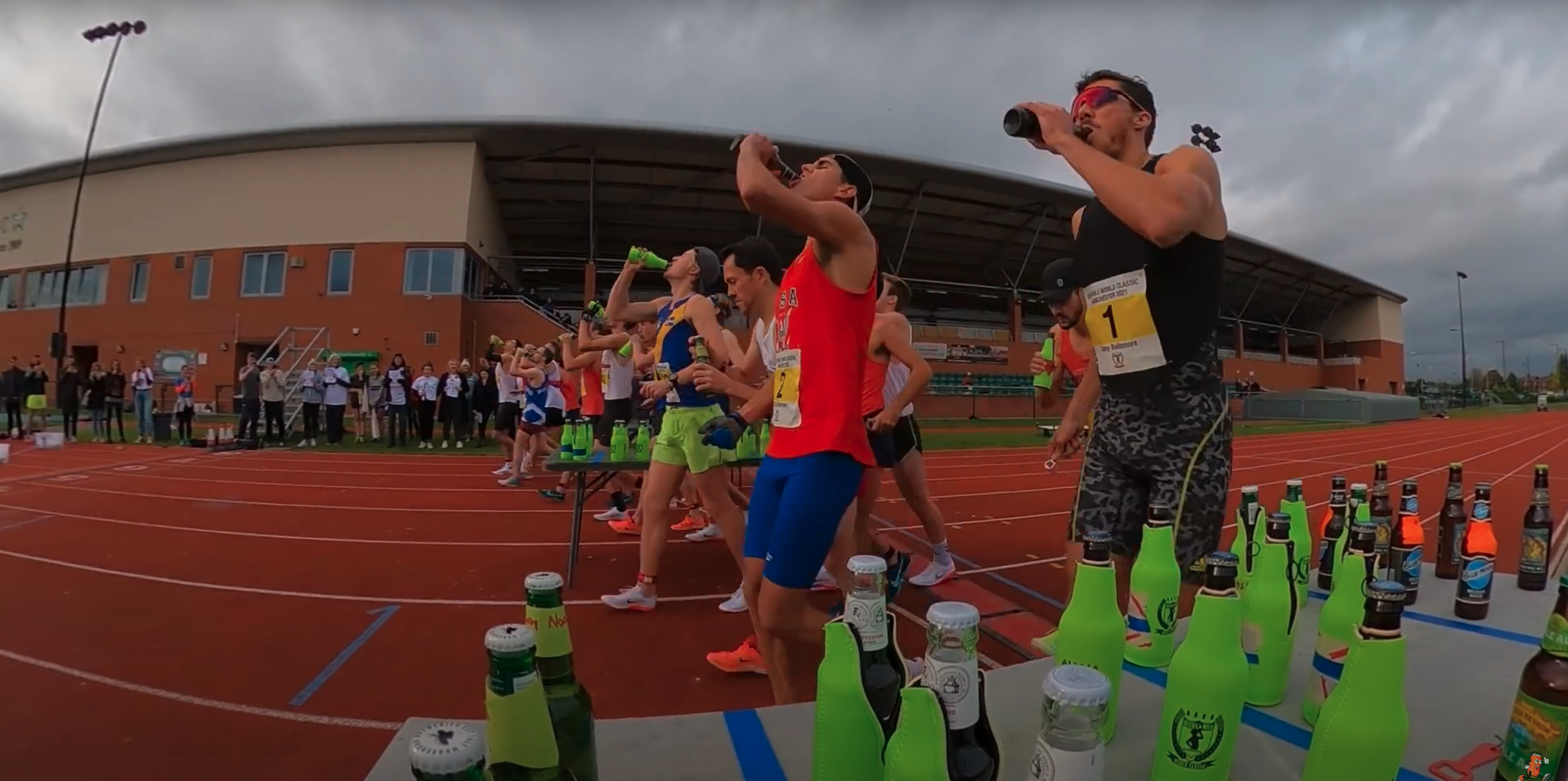 Man sets world record for running a mile while drinking