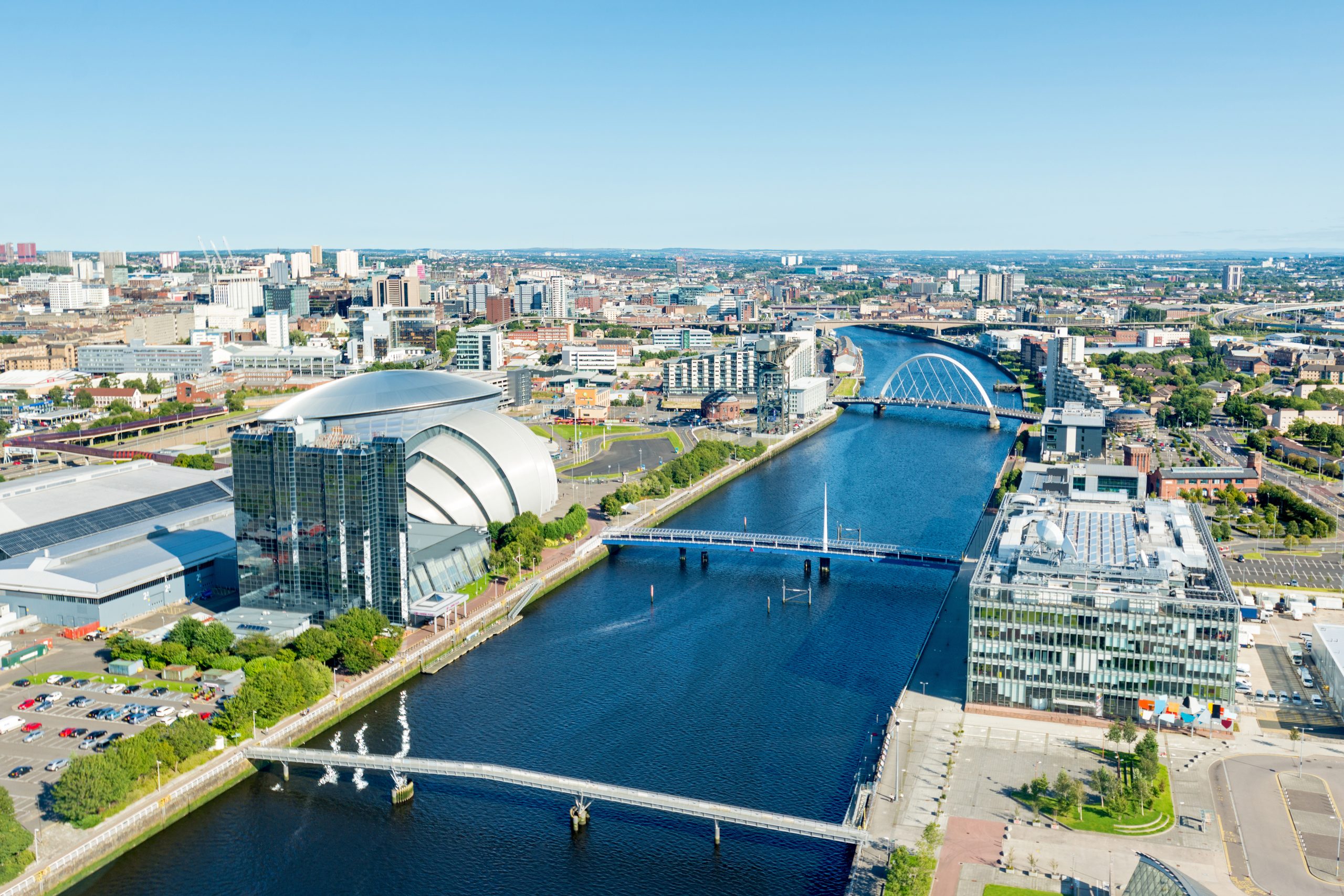 View of Glasgow from the Clyde: Glasgow culture searches spike as COP26 shines spotlight on the city