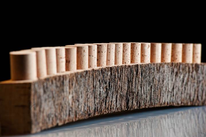 Natural cork in a block of bark: wines with cork closures double the value of screw caps