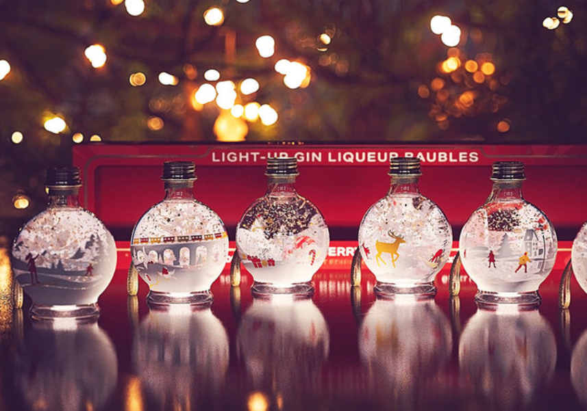 Costco gin liqueur Christmas baubles