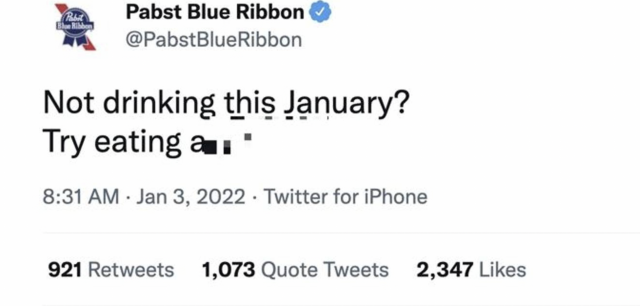 PBR's bizarre dry January tweet