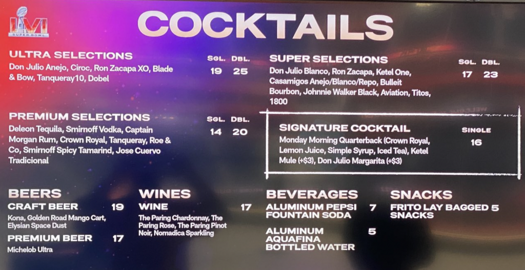 Super Bowl beer prices