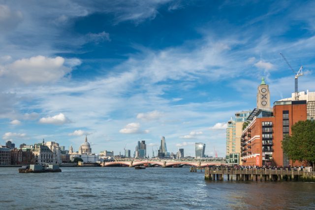 view of the Oxo Tower Bar - outdoor drinking spots in London