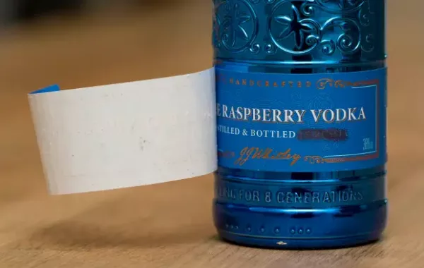 Cover up: vodka brand allegedly papers over Russia reference on its the label