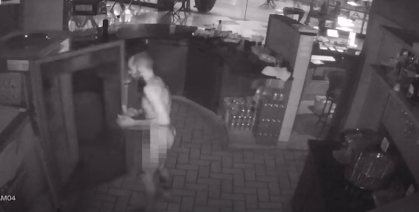Naked intruder breaks into beer tavern in Brazil