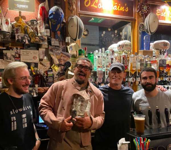 John Cena and Jason Momoa drop into Irish pub in London