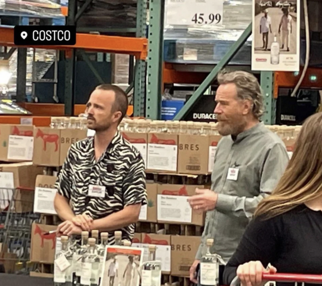 Bryan Cranston and Aaron Paul in Costco