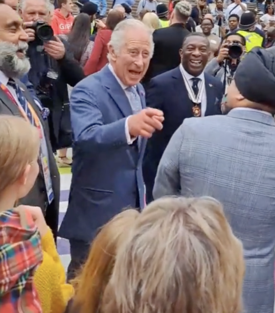 Fan asks King Charles for a beer