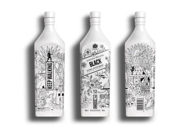 Johnnie Walker air pollution ink bottle designs