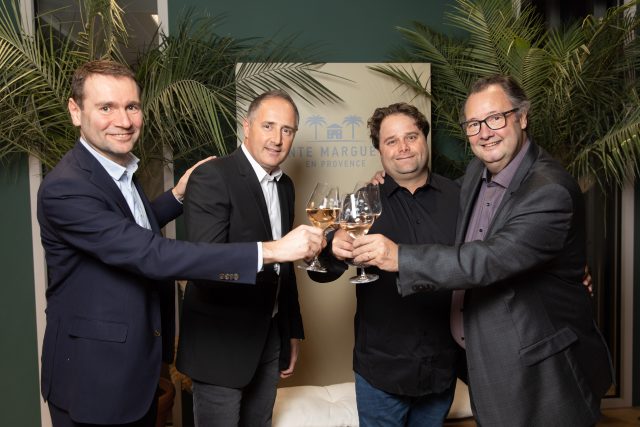 Left to right: Alexandre Ricard, Olivier Fayard, Enzo Fayard, Cesar Giron: Pernod Ricard finalises partnership with Château Sainte Marguerite
