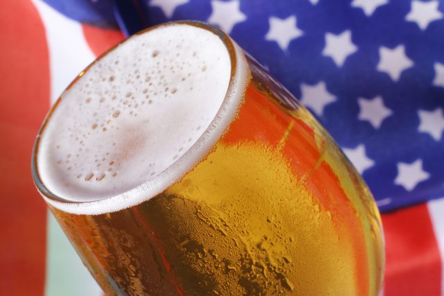 Beer with American flag - states that drink the most beer