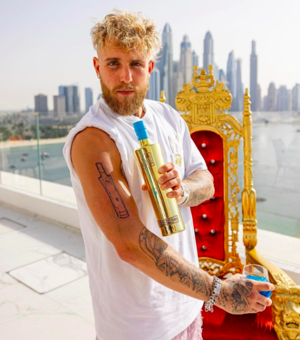 Influencer Jake Paul gets vodka bottle tattoo for US$250,000