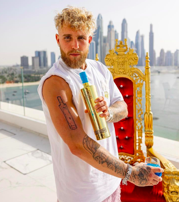 Influencer Jake Paul gets vodka bottle tattoo for US250,000