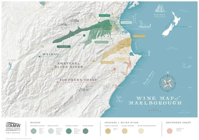 La région néo-zélandaise de Marlborough lance la première carte des appellations de vin