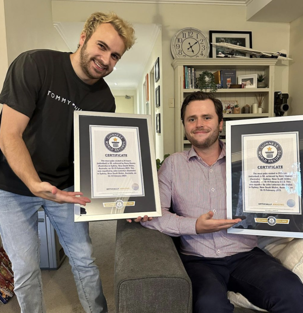 Aussie duo set pub crawl Guinness World Record