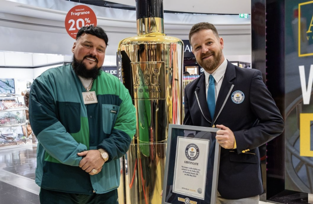 Au Vodka breaks Guinness World Record with giant bottle