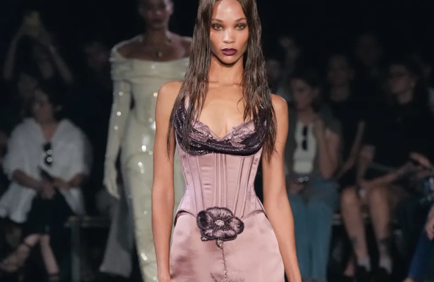 Wine-dyed dress features at New York Fashion Week