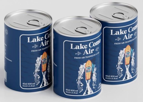 Drinks cans containing nothing but Lake Como ‘air’ go on sale
