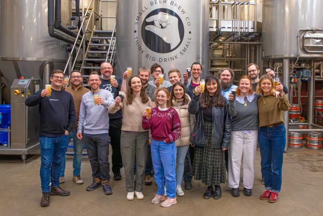 The Sorted and Small Beer teams at the brewery