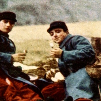 French soldiers during the First World War, known as "pantaloon rouge" after their red trousers