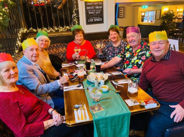 More than 90 pensioners visited the Old Plough in Ashton in Mersey to enjoy a free annual Christmas party, courtesy of the community pub’s fundraising efforts.