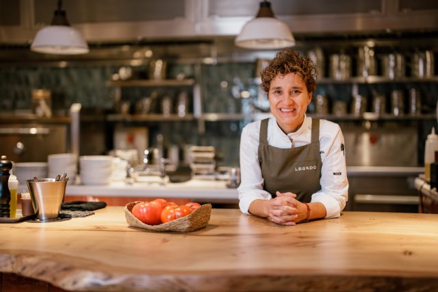 Chef Nieves Barragán at her newly Michelin-starred restaurant, Legado.