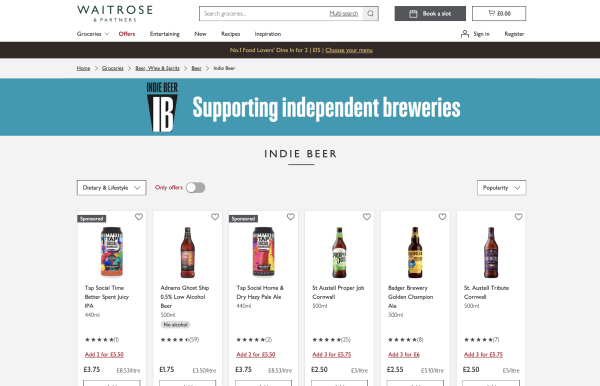 Why the Waitrose independent beer section is the progressive change the sector needs
