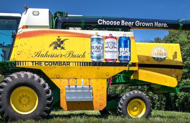 Mobile bar built from combine harvester tours the US
