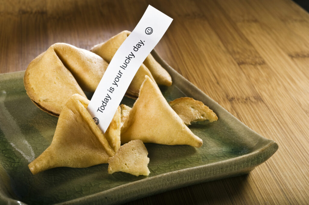 A fortune cookie